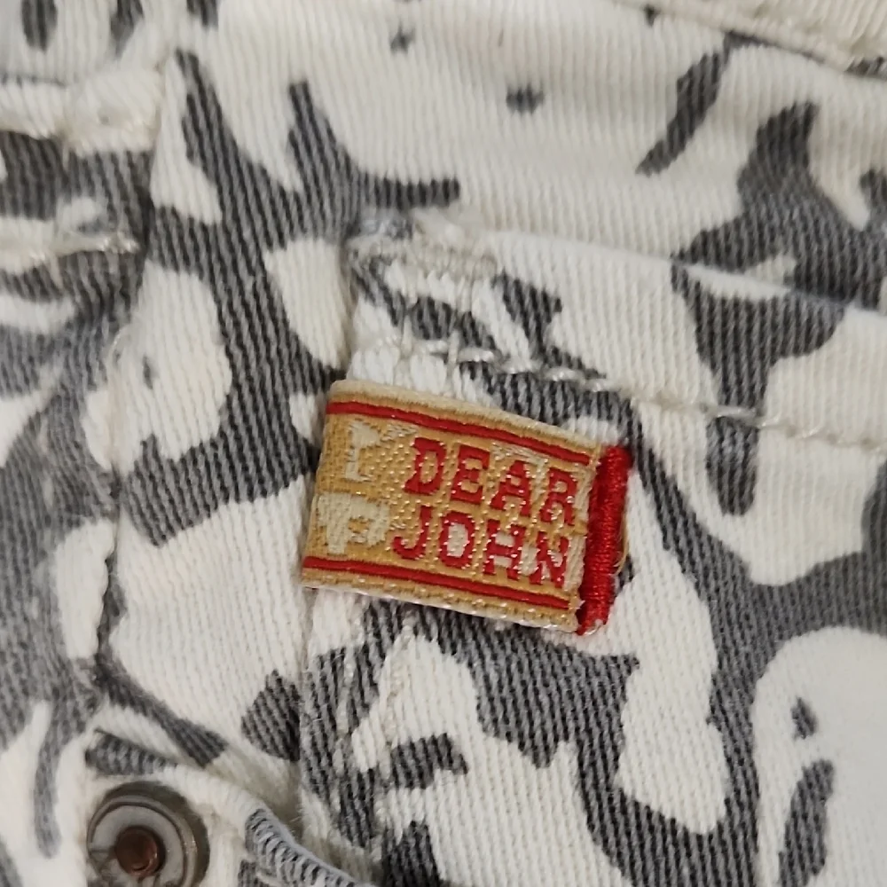 Dear John Off White Grey Womens Floral Cropped Ankle Jeans Low Mid Rise Sz 26 - Picture 5 of 10